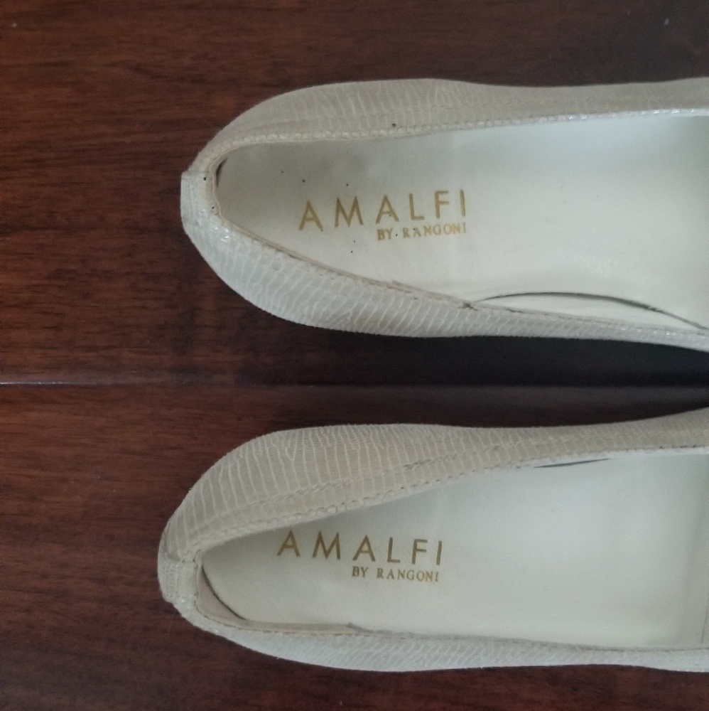 AMALFI by RANGONI "Mosa" Beige Snakeskin Print Italian Leather Pump- Size 6 - Picture 7 of 8